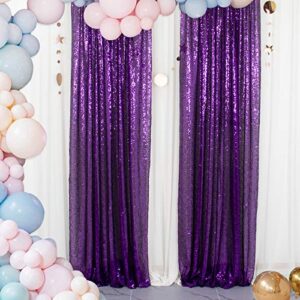 sequin curtains 2 panels purple 2ftx8ft sequin photo backdrop royal purple sequin backdrop curtain pack of 2-1011e
