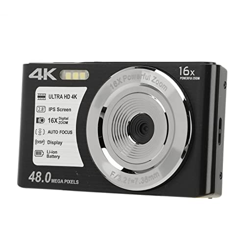 Digital Camera, Mini Digital Camera 2.8 Inch Screen 16X Digital Zoom for Beginners (Black)