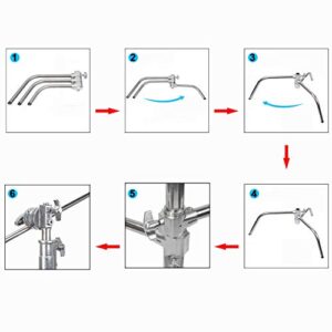 EACHSHOT C Stand Metal with Bag Wheel Max 10.8ft/330cm with 106cm Holding Arm 2 Pieces Grip Head for Godox AD400 Pro AD600 Pro AD600BM Aputure 120D 300D II for Photography Studio Video Monolight