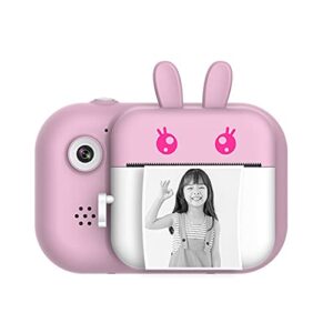 zeerkeer instant print camera for kids 1080p hd children selfie video digital camera with 2.4” ips screen and 32gb tf card for 3-12 years boys girls gift (pink)