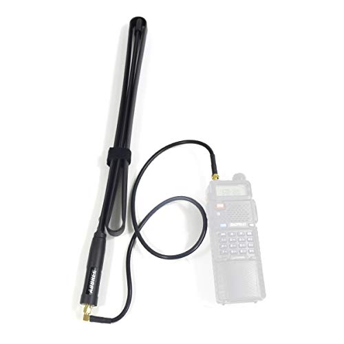 ABBREE Tactical Antenna 42.5Inch SMA-Female Dual Band 144/430Mhz Foldable Compatible with 23.6 Inch Coaxial Cable Compatible with UV-5R UV-82HP BF-F8HP GT-3TP Ham Two Way Radio