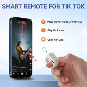 CKG Tiktok Bluetooth Remote Control, Smart Finger Remote for iPhone【2022 Design】, Ultra-Long Standby and Quick Charging, More Stylish TIK Tok Remote Compatible with iOS and Android - Snow White