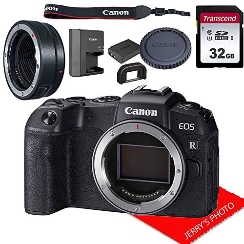 Canon EOS RP Mirrorless Camera Body Only (No Lens) W/Mount Adapter EF-EOS R & 32GB Memory Bundle