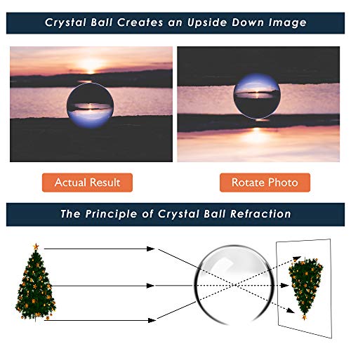EMART Crystal Ball for Photography 3 Pack, Props Decoration, K9 Crystal Lens Ball Suitable for Gazing Divination, Feng Shui, Fortune Telling, Meditation Divination(3 Pack, 60/80/100mm)