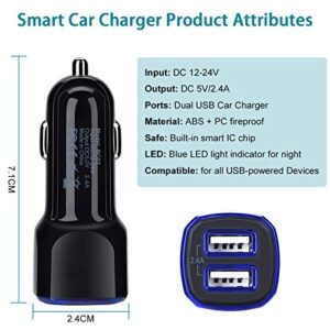 Car Charger Android for Samsung Galaxy J7 Crown/Prime/Pro/Sky Pro/Refine/Neo/Luna/Eclipse,J7 V 2nd/Perx/Star,J6 Plus J5 J4 J3 S7 Edge S6 S5 S4 S3 Note 4/5,6ft Phone Cord Fast Charging Micro USB Cable