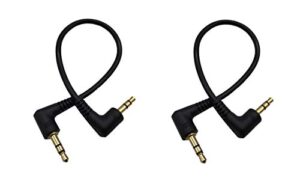 traodin stereo audio cable, 90 degree angled 3.5mm 3pole trs male to male stereo audio extension cable for phone laptops mp3 table pc and more(2pcs) (3pole m bend/m bend)