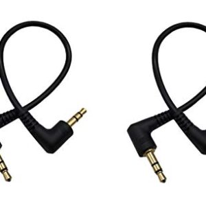 Traodin Stereo Audio Cable, 90 Degree Angled 3.5mm 3Pole TRS Male to Male Stereo Audio Extension Cable for Phone Laptops MP3 Table PC and More(2pcs) (3pole M Bend/M Bend)