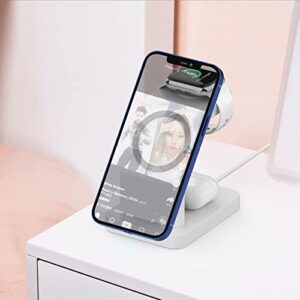 3 in 1 Mag-Safe Wireless Charging Station,Magnetic 18W Fast Charger Stand for Apple iPhone 14/13/12,14/13/12Pro,14/13/12Pro Max,Mini,AirPods 2/pro,iWatch 8/se/7/6/5/4/3(Qc3.0 Adapter Included)