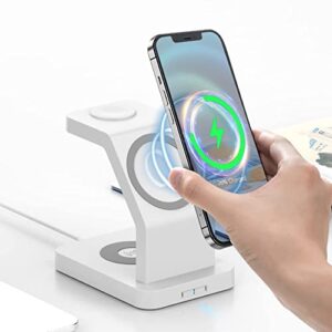 3 in 1 Mag-Safe Wireless Charging Station,Magnetic 18W Fast Charger Stand for Apple iPhone 14/13/12,14/13/12Pro,14/13/12Pro Max,Mini,AirPods 2/pro,iWatch 8/se/7/6/5/4/3(Qc3.0 Adapter Included)