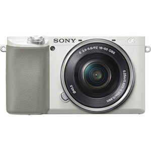 sony alpha a6100 mirrorless camera with 16-50mm zoom lens (white) (renewed)