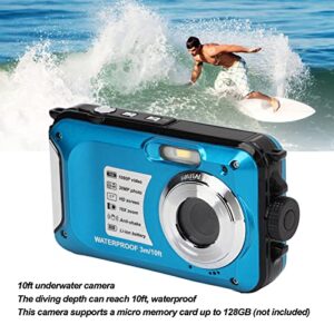 HD Waterproof Digital Camera for Photography, 1080P 30M 16X 10ft Digital Zoom Camera for Kids Adult Elderly Beginners.