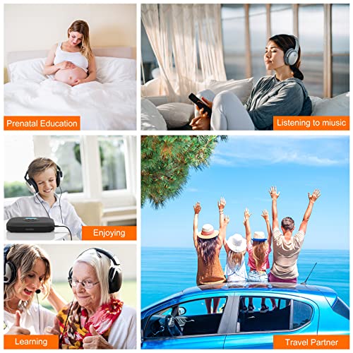 CD Player Portable, MONODEAL Bluetooth CD Player with Speakers and FM Transmitter, Rechargeable 1800mAh CD Player for Car and Home with LED Screen