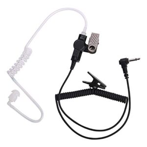 coisound walkie talkie headphone 3.5mm pin receiver/listen only for any motorola  kenwood icom single pin radio （black）