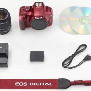 Canon Digital SLR Camera EOS Kiss X50 with EF-S18-55mm IS II Lens Kit (Red) - International Version (No Warranty)