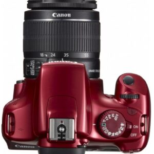 Canon Digital SLR Camera EOS Kiss X50 with EF-S18-55mm IS II Lens Kit (Red) - International Version (No Warranty)