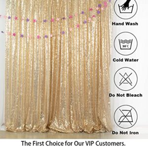 ShinyBeauty Sequin Backdrop - Photo Backdrop and Fabric Backdrop for Wedding/Party/Photography/Curtain/Birthday/Christmas/Prom/Other Event Decor - 4FTx7FT(48inx84in) (Light Gold)