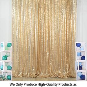 ShinyBeauty Sequin Backdrop - Photo Backdrop and Fabric Backdrop for Wedding/Party/Photography/Curtain/Birthday/Christmas/Prom/Other Event Decor - 4FTx7FT(48inx84in) (Light Gold)