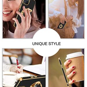 BENTOBEN iPhone 14 Case with 360° Ring Holder, Shockproof Slim Kickstand Magnetic Support Car Mount Women Men Non-Slip Protective Phone Case for iPhone 14 6.1", Black/Gold