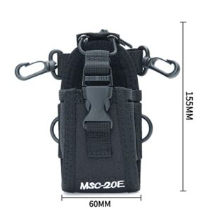 2Pack MSC-20E Walkie Talkie Holder Shoulder Strap 3 In 1 Two Way Radio Nylon Pouch Case Handsfree Compatible with GPS PMR446 Motorola Kenwood Midland ICOM Yaesu Two Way Radio Transceiver Walkie Talkie