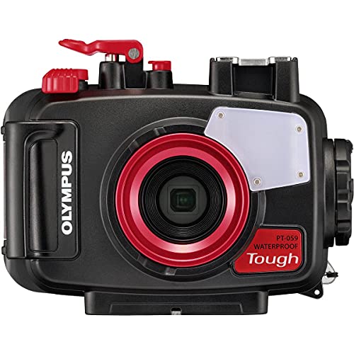 Olympus Tough TG-6 Digital Camera, Red PT-059 Underwater Housing for TG-6 Cameras, Waterproof to 147 Feet