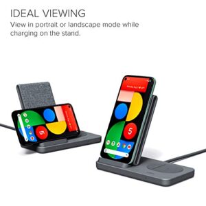 iOttie iON Wireless Duo CERTIFIED BY GOOGLE 10W Stand + 5W Pad Qi-Certified Charger | MADE FOR GOOGLE | Compatible with Google, Google Pixel, Pixel Buds | Includes Power Cable & Adapter | Dark Grey