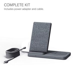 iOttie iON Wireless Duo CERTIFIED BY GOOGLE 10W Stand + 5W Pad Qi-Certified Charger | MADE FOR GOOGLE | Compatible with Google, Google Pixel, Pixel Buds | Includes Power Cable & Adapter | Dark Grey