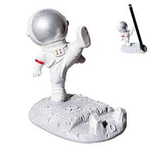 yakvook unique cute cell phone stand car holder cool fun 3d cartoon astronaut design mobile phone tablet bracket for desk compatible with all smartphones for children gift decor home (kick silver)