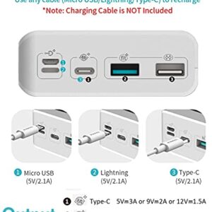 ROMOSS Sense8P+ 30000mAh Power Bank, 18W Type C PD Fast Charge Portable Charger with 3 Outputs and 3 Inputs, Huge Capacity External Battery Pack Compatible with iPhone, iPad Pro, Samsung and More