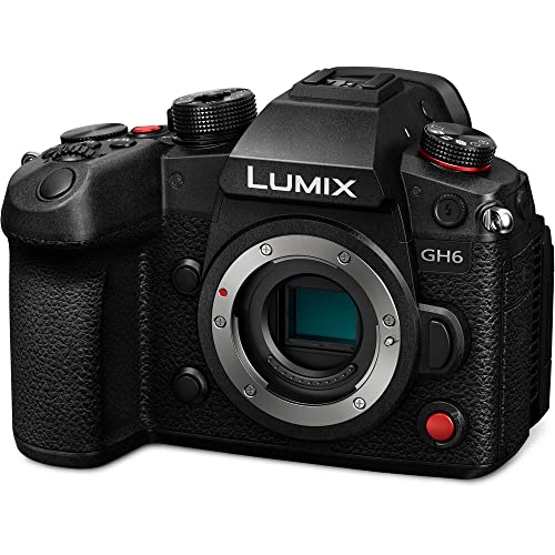 Panasonic Lumix GH6 Mirrorless Camera (DC-GH6BODY) + Panasonic 35-100mm Lens + Sony 64GB Tough SD Card + Color Filter Kit + Filter Kit + Wide Angle Lens + Telephoto Lens + Lens Hood + More (Renewed)