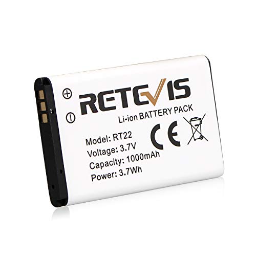 Retevis RT22 RT22S RT15 RT19 Two Way Radio Battery 3.7V 1000mAh Original Li-ion Battery Compatible RT22 RT22S RT15 RT19 WLN KD-C1 Walkie Talkies (1 Pack)