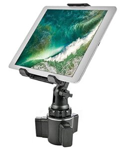 tecotec cup holder tablet mount, adjustable 2 in 1 car phone & tablet cup holder phone mount for all cellphones & tablets up to 12.9″