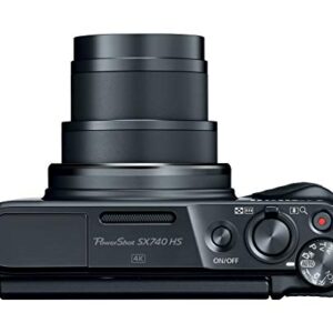 Canon PowerShot SX740 Digital Camera w/40x Optical Zoom & 3 Inch Tilt LCD - 4K VIdeo, Wi-Fi, NFC, Bluetooth Enabled (Black) (Renewed)
