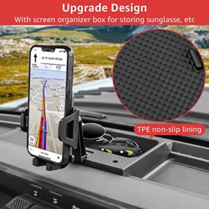 Ecarzo Phone Holder Mount for 2021 2022 2023 Ford Bronco Center Console Dash Storage Tray Cell Phone Stand Sunglass Holder Accessories