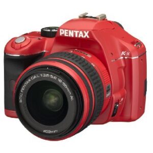 Pentax K-x 16203 Digital SLR Camera with DA L 18-55 and 50-200mm Lenses (Red)