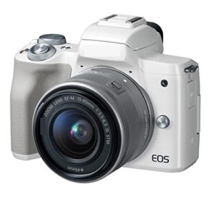 camera m50 mirrorless digital camera ef-m 15-45mm is stm lens, hd 4k -vari-angle touchscreen wi-fi digital ilc camera digital camera (color : w)