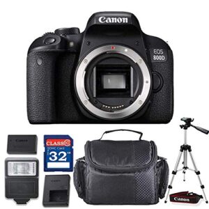 canon eos 800d / rebel t7i dslr camera (body only) + professional accessory bundle (renewed)