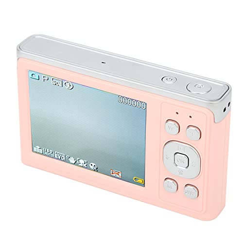 Mini Digital Camera, LED Fill Light 2.88in IPS HD Screen 4K Digital Camera 16X Zoom with Hand Strap for Shooting Pink