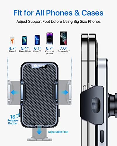 andobil Car Vent Phone Holder Mount [Upgraded Steel Hook, 3-Point Stable] Universal Vent Clip Cell Phone Holder Compatible with iPhone 14 Pro Max, Plus, 13, 12, S22, S23 etc, 360 Adjustable Holder