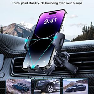 andobil Car Vent Phone Holder Mount [Upgraded Steel Hook, 3-Point Stable] Universal Vent Clip Cell Phone Holder Compatible with iPhone 14 Pro Max, Plus, 13, 12, S22, S23 etc, 360 Adjustable Holder