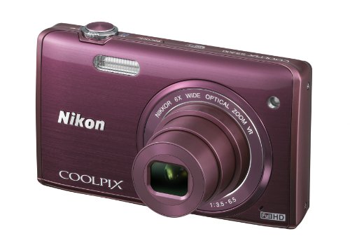 Nikon COOLPIX S5200 Wi-Fi CMOS Digital Camera with 6x Zoom Lens (Plum) (OLD MODEL)