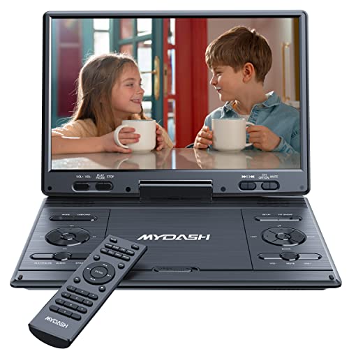 14.9" Portable DVD Player with 12.5" Large HD Swivel Screen,Exclusive Button Design,Car Headrest Mount Provided,High Volume Speaker,Support CD/DVD/SD Card/USB,Region Free