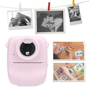 Kids Camera, Digital Camera Print Instant Camera 1080P 2.4 Inch Screen Video Camera, 2 Rolls of Printing Paper, 6 Colors Brush Pen Gift for 3-10 Years Age Girls Birthday Kids Toys(Pink)