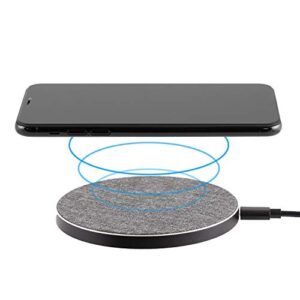 philips accessories fabric wireless charger, 10w fast charging, qi-certified for iphone 13/12/11/pro/pro max/mini, samsung galaxy s21, google pixel 6, gray, dlp9035bc/27