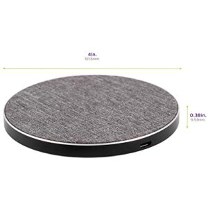 Philips Accessories Fabric Wireless Charger, 10W Fast Charging, Qi-Certified for iPhone 13/12/11/Pro/Pro Max/Mini, Samsung Galaxy S21, Google Pixel 6, Gray, DLP9035BC/27