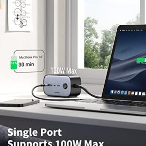 UGREEN 100W USB C Charging Station, DigiNest Pro GaN Power Strip with USB C, Desktop Charging Station with 3 AC, 3 USB C and 1 USB A, 6ft Extension Cord, for iPhone 14 Galaxy S23 iPad Air MacBook Pro