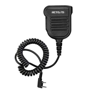 retevis rt86 rt85 walkie talkie speaker microphone,ip54 waterproof radio mic with 3.5mm audio jack compatible with baofeng uv-5r bf-f8hp retevis rt22 rt21 rt68 rt81 rt3s rt5r rb75 2 way radio(1 pack)