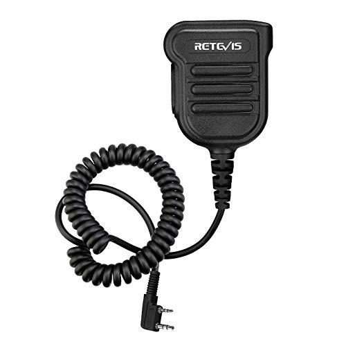 Retevis RT86 RT85 Walkie Talkie Speaker Microphone,IP54 Waterproof Radio Mic with 3.5mm Audio Jack Compatible with Baofeng UV-5R BF-F8HP Retevis RT22 RT21 RT68 RT81 RT3S RT5R RB75 2 Way Radio(1 Pack)