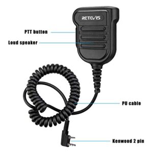 Retevis RT86 RT85 Walkie Talkie Speaker Microphone,IP54 Waterproof Radio Mic with 3.5mm Audio Jack Compatible with Baofeng UV-5R BF-F8HP Retevis RT22 RT21 RT68 RT81 RT3S RT5R RB75 2 Way Radio(1 Pack)