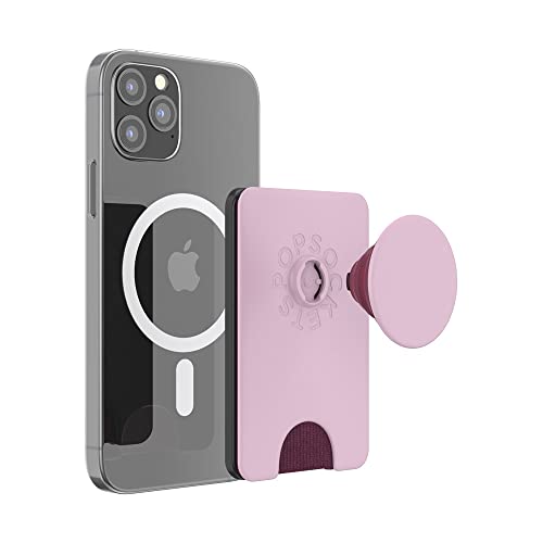 PopSockets: Phone Wallet with Expanding Grip, Phone Card Holder, Wireless Charging Compatible, Wallet for MagSafe - Blush Pink