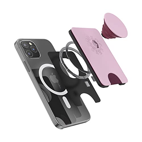 PopSockets: Phone Wallet with Expanding Grip, Phone Card Holder, Wireless Charging Compatible, Wallet for MagSafe - Blush Pink